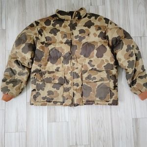 Browning Brown Camo Zip Men XL 2 Pocket Puffer Quilted Jacket Green